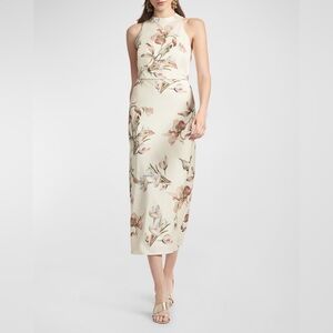 Sachin & Babi Lisandra Floral-Print Satin Crepe Midi Dress
